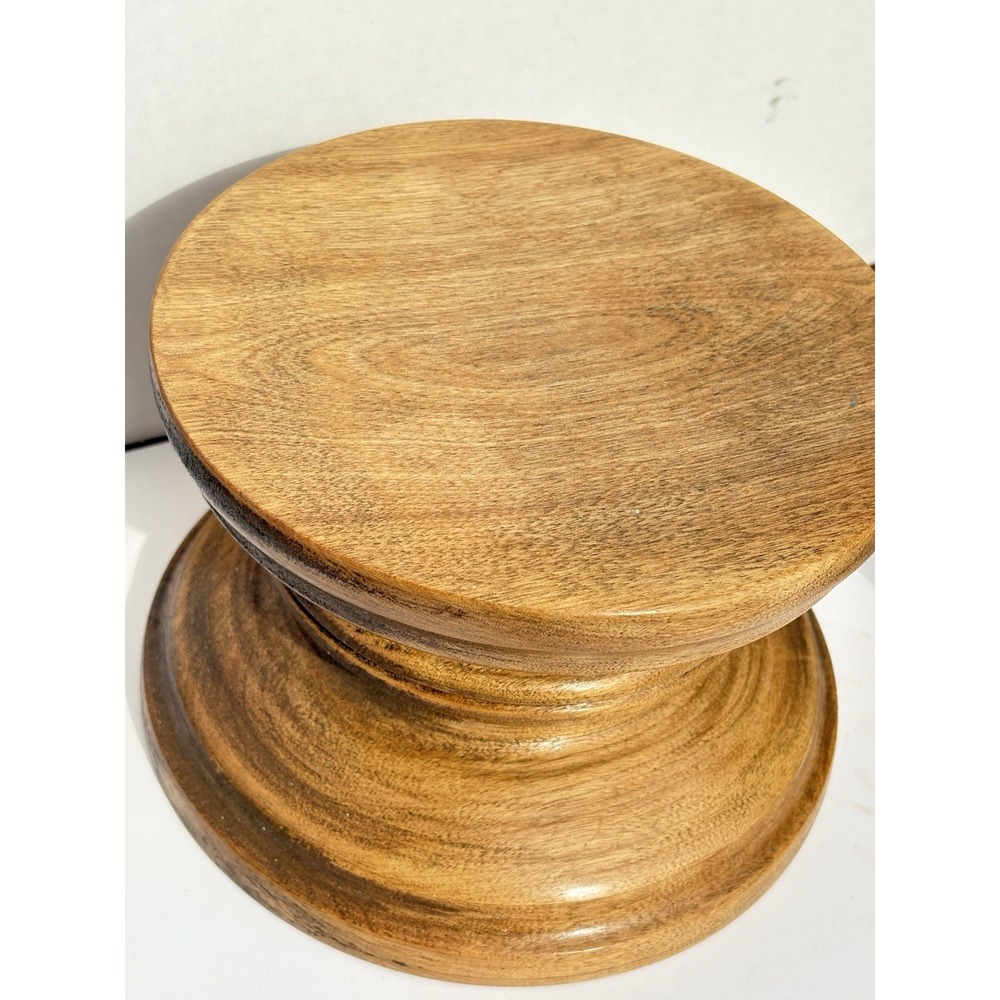 Wood Pillar Candle Holder Riser 8" Solid Heavy Rustic Farmhouse Colonial Cottage